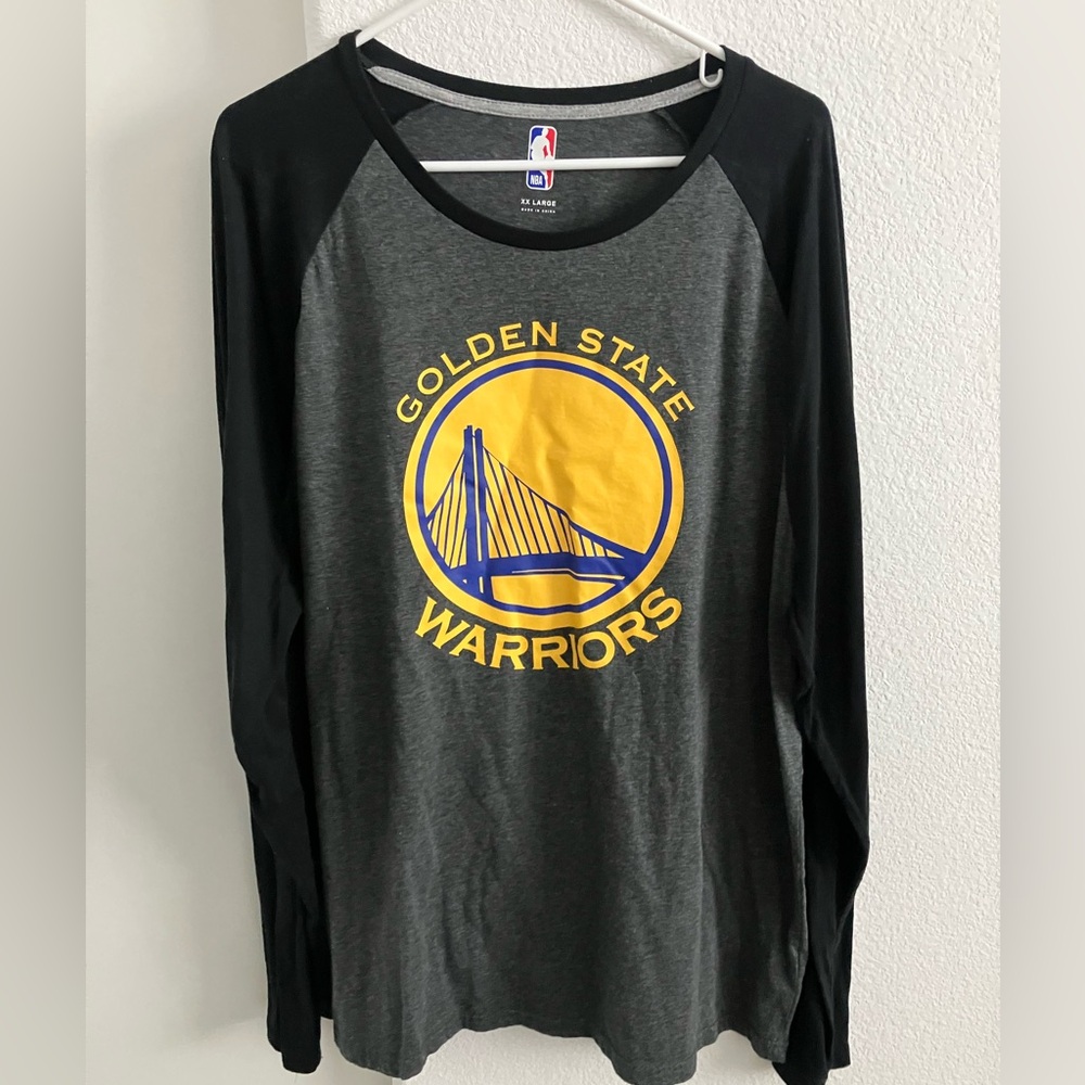NBA Golden State Warriors Long Sleeve Shirt - Black and Gray